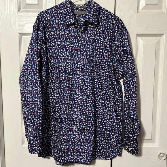Daniel Cremieux Signature Collection Sailboat Print Long Sleeve Shirt large - Picture 1 of 3